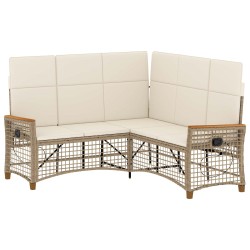 Ensemble de canapés inclinables de jardin Beige et blanc crème 549877549877