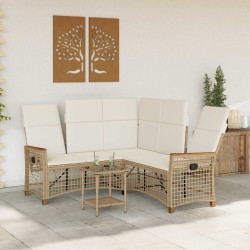 Ensemble de canapés inclinables de jardin Beige et blanc crème 549877549877