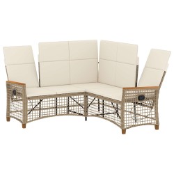 Ensemble de canapés inclinables de jardin Beige et blanc crème 549877549877