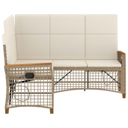 Ensemble de canapés inclinables de jardin Beige et blanc crème 549877549877