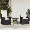 Chaise de jardin 2 pcs Noir et Crème 56 x 60 x 112 cm 549878549878