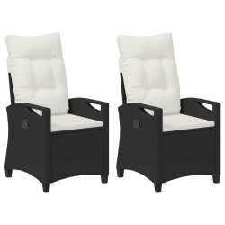Chaise de jardin 2 pcs Noir et Crème 56 x 60 x 112 cm 549878549878