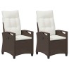 Chaise de jardin 2 pcs Marron et Crème 56 x 60 x 112 cm 549879549879