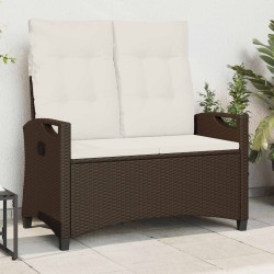 Banc de jardin avec oreiller Marron et Crème 105 x 60 x 112 cm 549881549881