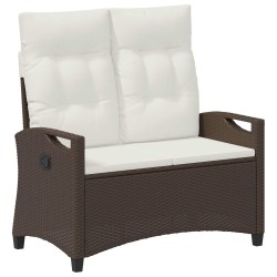Banc de jardin avec oreiller Marron et Crème 105 x 60 x 112 cm 549881549881