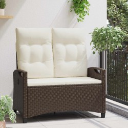 Banc de jardin avec oreiller Marron et Crème 105 x 60 x 112 cm 549881549881