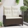 Banc de jardin avec oreiller Marron et Crème 105 x 60 x 112 cm 549881549881