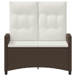 Banc de jardin avec oreiller Marron et Crème 105 x 60 x 112 cm 549881549881