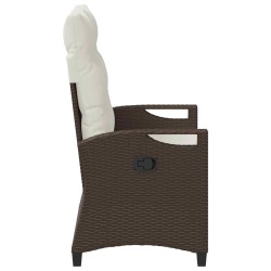 Banc de jardin avec oreiller Marron et Crème 105 x 60 x 112 cm 549881549881