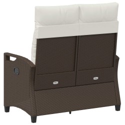 Banc de jardin avec oreiller Marron et Crème 105 x 60 x 112 cm 549881549881