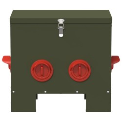 Mangeoire pour poules 2 pcs Vert olive 40,5 x 25 x 38 cm 549885549885