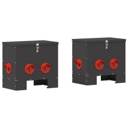 Mangeoire pour poules 2 pcs Noir 40,5 x 25 x 38 cm 549899549899