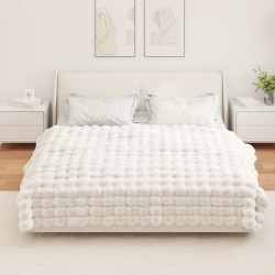 Couverture antidérapante en fausse de lapin Olite Blanc 549908549908