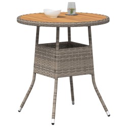 Table de Dîner avec stockage Gris et Acacia 70 x 70 x 73 cm 549918549918