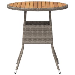 Table de Dîner avec stockage Gris et Acacia 70 x 70 x 73 cm 549918549918