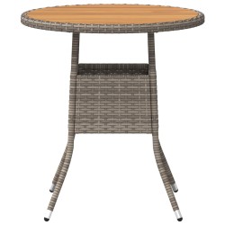 Table de Dîner avec stockage Gris et Acacia 70 x 70 x 73 cm 549918549918