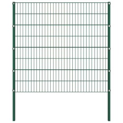 Panneau de clôture avec poteaux en fer 176,5 x 160 cm Vert 549923549923