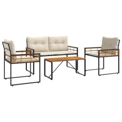 Ensemble de meubles d'extérieur avec coussin 4 pcs Crème 549930549930