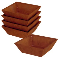 Cache-pot de jardin 5 pcs Rouillé 50 x 50 x 15 cm 549968549968