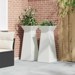 Jardinière à pilier 2 pcs Blanc 40 x 40 x 100 cm 549970549970