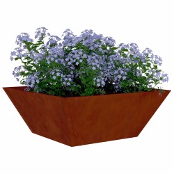 Cache-pot de jardin 5 pcs Rouillé 40 x 40 x 15 cm Acier patiné 549985549985