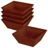 Cache-pot de jardin 5 pcs Rouillé 40 x 40 x 15 cm Acier patiné 549985549985