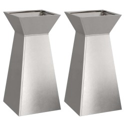 Jardinière à pilier 2 pcs Argent 35 x 35 x 73 cm 549990549990