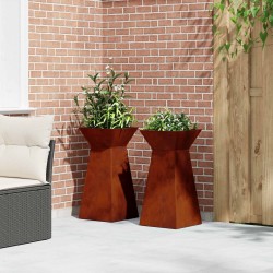 Jardinière à pilier 2 pcs Argent 35 x 35 x 73 cm 549997549997