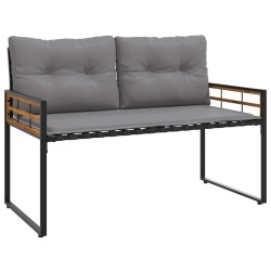 Banc à couches en bois avec coussin Gris clair 114 x 55 x 77 cm 550004550004