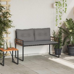 Banc à couches en bois avec coussin Gris clair 114 x 55 x 77 cm 550004550004
