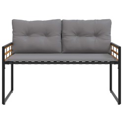Banc à couches en bois avec coussin Gris clair 114 x 55 x 77 cm 550004550004