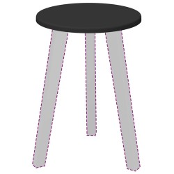 Plateau de table Noir Ø 30 x 1,5 cm Bois d'ingénierie 550009550009