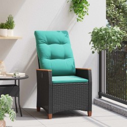 Chaise de jardin inclinable Noir et turquoise polyrotin 550014550014