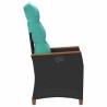 Chaise de jardin inclinable Noir et turquoise polyrotin 550014550014