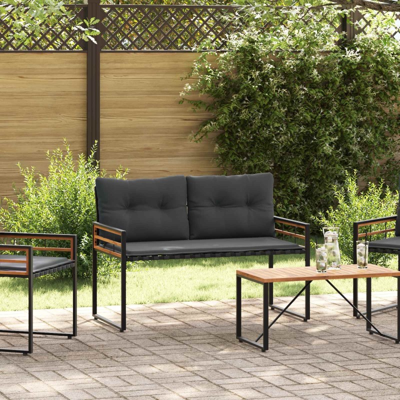 Banc à couches en bois avec coussin Gris foncé 114 x 55 x 77 cm 550027550027