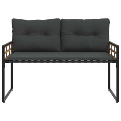Banc à couches en bois avec coussin Gris foncé 114 x 55 x 77 cm 550027550027