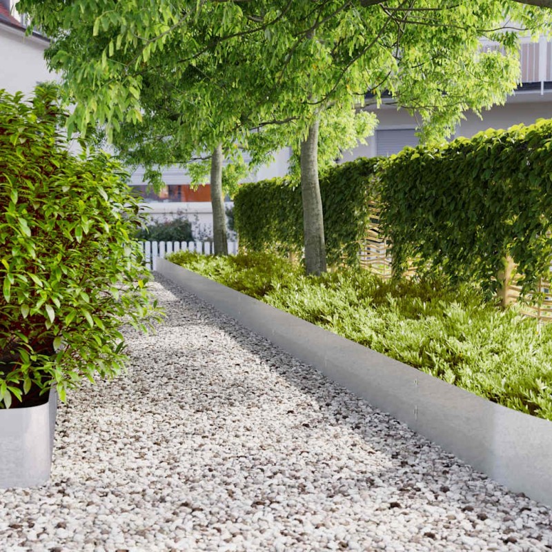 Bordures de pelouse 10 pcs 25x103 cm acier galvanisé 550031550031