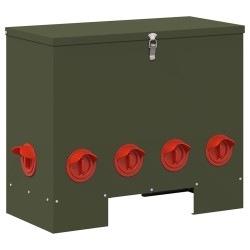 Mangeoire pour poules 2 pcs Vert olive 60,5 x 29 x 51 cm 550039550039