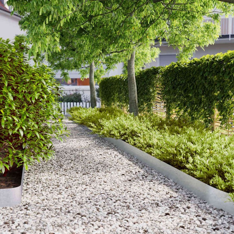 Bordures de pelouse 50 pcs 15x103 cm acier galvanisé 550043550043