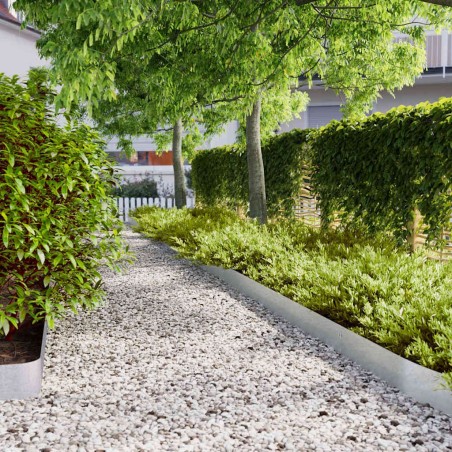 Bordures de pelouse 50 pcs 15x103 cm acier galvanisé 550043550043