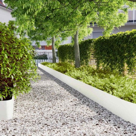 Bordures de pelouse 20 pcs blanc 25x103 cm acier laminé à froid 550045550045