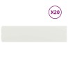 Bordures de pelouse 20 pcs blanc 25x103 cm acier laminé à froid 550045550045