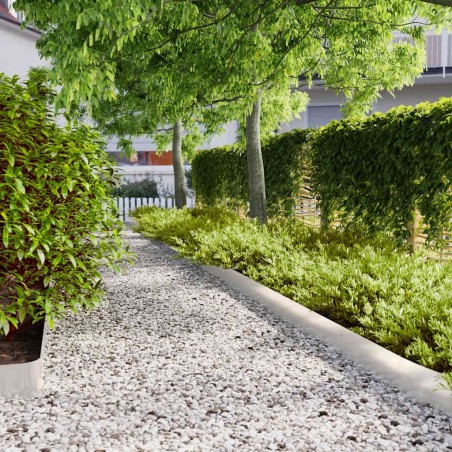 Bordures de pelouse 10 pcs 15x103 cm acier inoxydable 550046550046