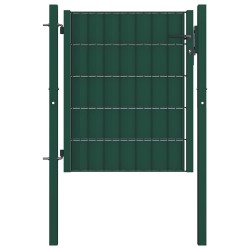 Portail de clôture en PVC et acier 100 x 81 cm vert 550049550049