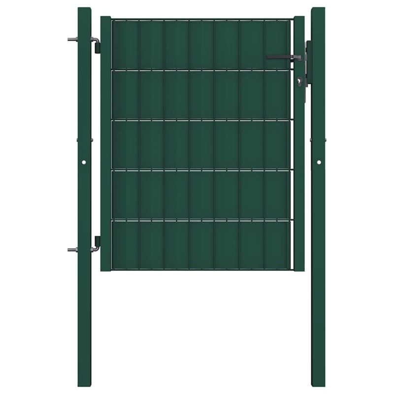 Portail de clôture en PVC et acier 100 x 81 cm vert 550049550049