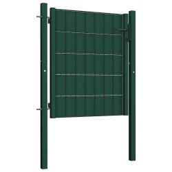 Portail de clôture en PVC et acier 100 x 81 cm vert 550049550049