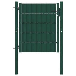 Portail de clôture en PVC et acier 100x100 cm vert 550051550051