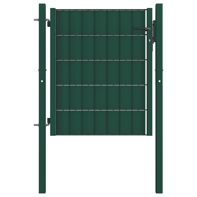 Portail de clôture en PVC et acier 100x100 cm vert 550051550051