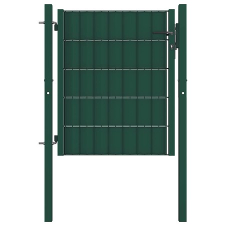 Portail de clôture en PVC et acier 100x100 cm vert 550051550051