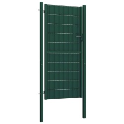 Portail de clôture en PVC et acier 100 x 124 cm vert 550053550053